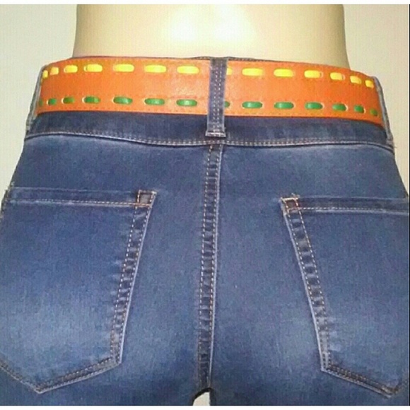 Orange Stitched Waist Belt - Picture 3 of 3